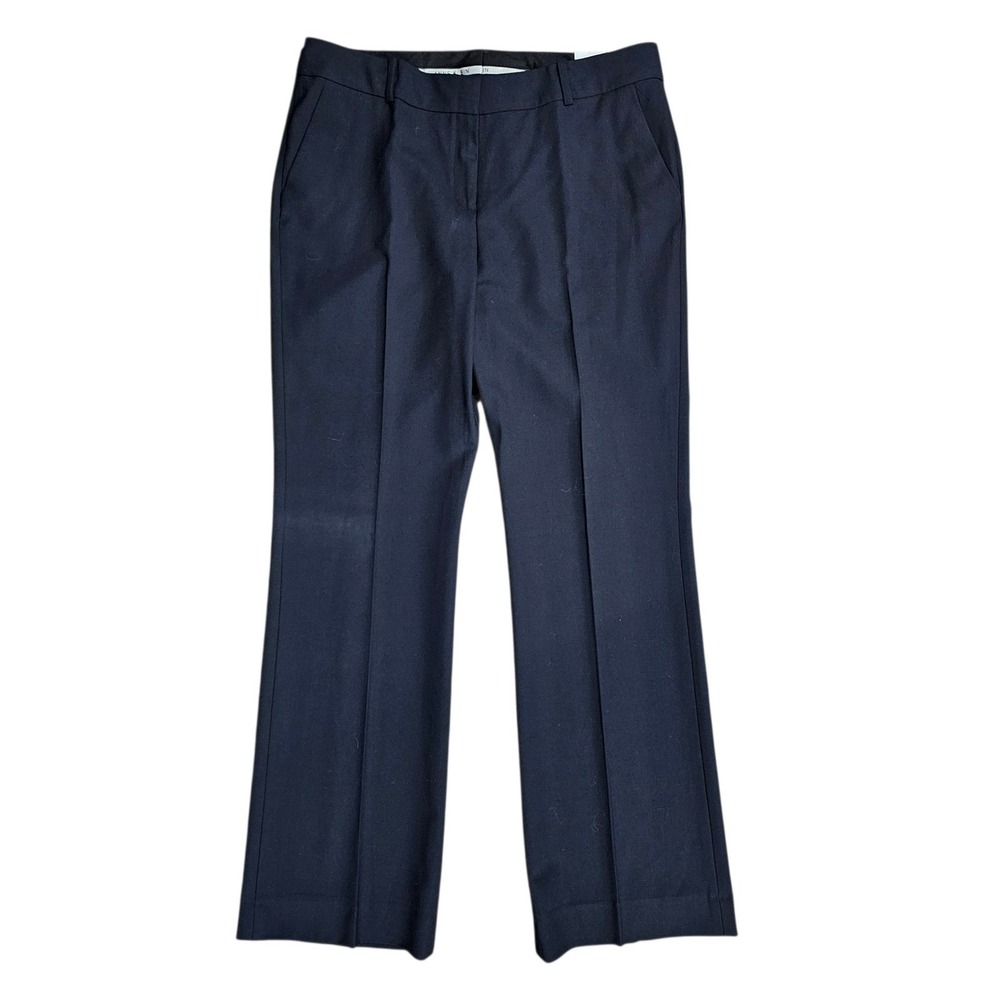 Anne Klein Suit Separates Women 10 Navy Blue Classic Pant Straight Leg High Rise